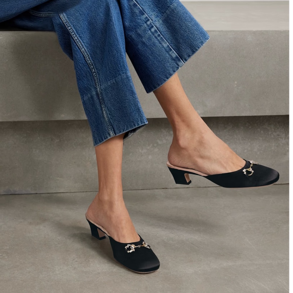 Gucci Horsebit Satin Mules